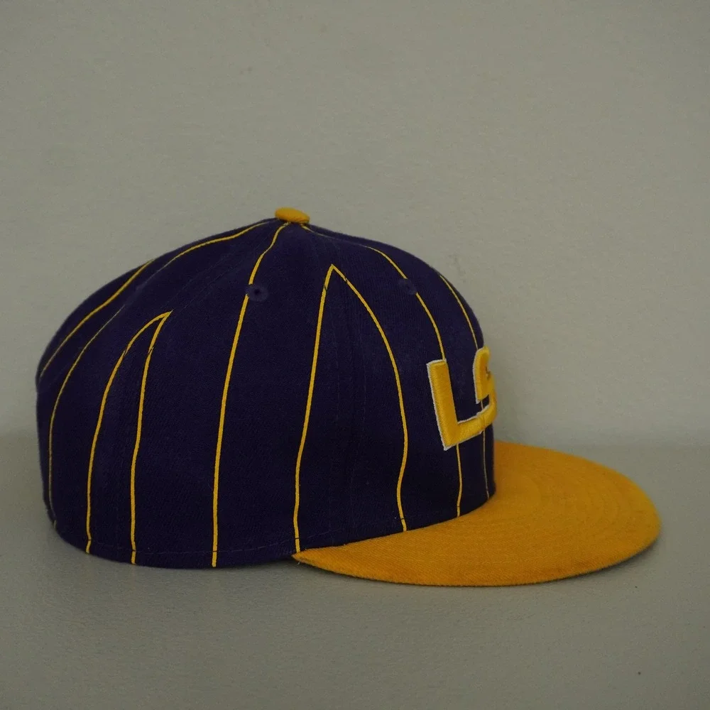 New Era LSU Tigers Snapback Hat Mens OSFM Purple Yellow Pinstripe 9FIFTY